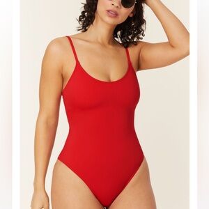 Andie Amalfi Red One-Piece Swimsuit Size L BNWT